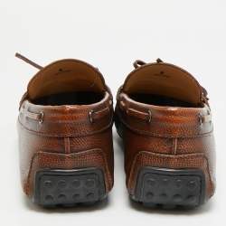 مملوكة مسبقًا Tod's Gommino Ciry Size 42 Brown Leather Loafers