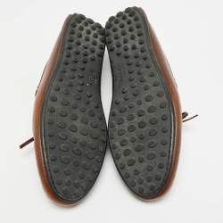 مملوكة مسبقًا Tod's Gommino Ciry Size 42 Brown Leather Loafers