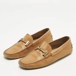 مملوكة مسبقًا Tod's Size 42.5 Brown Leather Driver Loafers