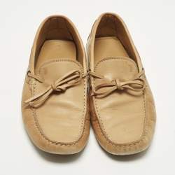 Pre Owned Tod's Gommino Size 41 Brown Leather Loafers