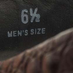 Pre Owned Tod's x Alber Elbaz Happy Moments Size 40 Brown Croc Embossed Leather Slip On Sneakers