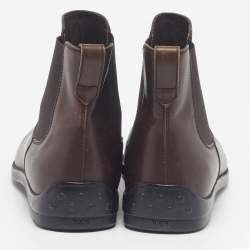 Pre Owned Tod's Size 44 Brown Leather Chelsea Boots