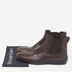 Pre Owned Tod's Size 44 Brown Leather Chelsea Boots