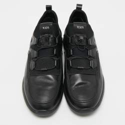 مملوكة مسبقًا Tod's Size 43 Black Leather and Suede Low Top Sneakers