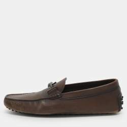 مملوكة مسبقًا Tod's Double T Size 44 Brown Leather Loafers