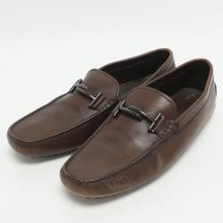 مملوكة مسبقًا Tod's Double T Size 44 Brown Leather Loafers