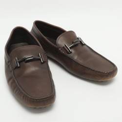 مملوكة مسبقًا Tod's Double T Size 44 Brown Leather Loafers