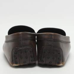 مملوكة مسبقًا Tod's Double T Size 44 Brown Leather Loafers