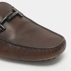 مملوكة مسبقًا Tod's Double T Size 44 Brown Leather Loafers