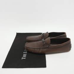 مملوكة مسبقًا Tod's Double T Size 44 Brown Leather Loafers