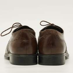 Pre Owned Tod's  Size 43 Dark Brown Brogue Leather Lace Up Derby