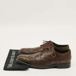 Pre Owned Tod's  Size 43 Dark Brown Brogue Leather Lace Up Derby