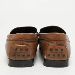 Pre Owned Tod's Size 40 Brown Leather Slip On Penny Loafers