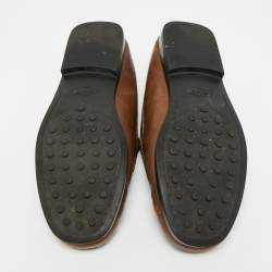 Pre Owned Tod's Size 40 Brown Leather Slip On Penny Loafers