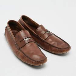Pre Owned Tod's Size 43 Brown Leather Driver Loafers