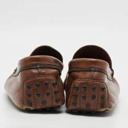 Pre Owned Tod's Size 43 Brown Leather Driver Loafers