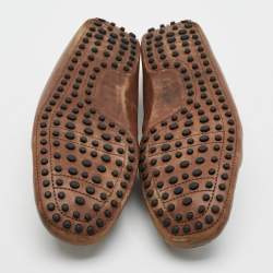 Pre Owned Tod's Size 43 Brown Leather Driver Loafers
