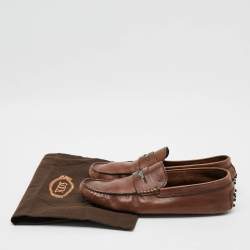 Pre Owned Tod's Size 43 Brown Leather Driver Loafers