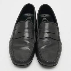 Pre Owned Tod's Size 41.5 Black Leather Penny Loafers