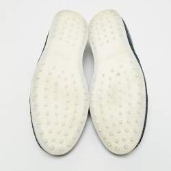 Pre Owned Tod's Size 42.5 Navy Blue Leather Slip On Sneakers