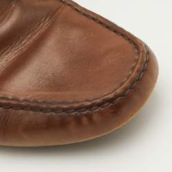 Pre Owned Tod's Gommino Size 41 Brown Leather Slip On Loafers