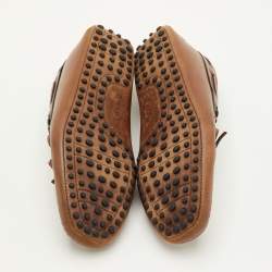 Pre Owned Tod's Gommino Size 41 Brown Leather Slip On Loafers