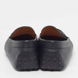 Pre Owned Tod's Gommino Size 43 Black Leather Penny Loafers