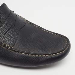 Pre Owned Tod's Gommino Size 43 Black Leather Penny Loafers