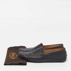Pre Owned Tod's Gommino Size 43 Black Leather Penny Loafers