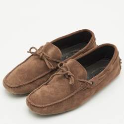 Pre Owned حذاء لوفرز تودز سليب أون سويدي بني بفيوْنكة مقاس 40