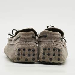 Pre Owned Tod's Size 37.5 Grey Suede Driver Loafers