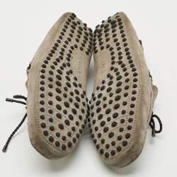 Pre Owned Tod's Size 37.5 Grey Suede Driver Loafers