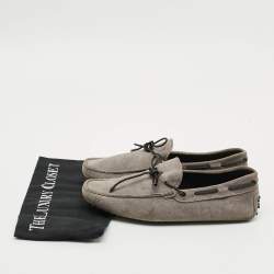 Pre Owned Tod's Size 37.5 Grey Suede Driver Loafers