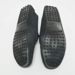 Pre Owned Tod's Double T Size 43 Navy Blue Suede Loafers