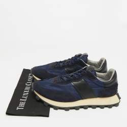 مملوكة مسبقًا حذاء رياضي تودز بقماش النيوبرين والجلد السويدي أزرق كحلي منخفض من أعلى مقاس 45.5