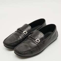 مملوكة مسبقًا حذاء لوفرز تودز بيني جلد أسود سليب أون مقاس 43