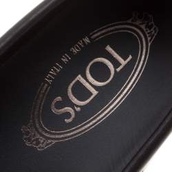 Pre Owned Tod's Black Leather Gommino Loafers Size 39.5