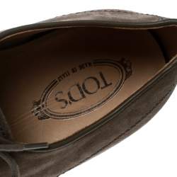 Pre Owned Tod's Light Brown Suede Lace Up Oxfords Size 48