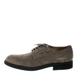 Pre Owned Tod's Light Brown Suede Lace Up Oxfords Size 48