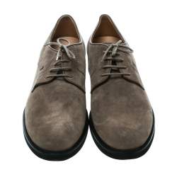 Pre Owned Tod's Light Brown Suede Lace Up Oxfords Size 48