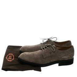 Pre Owned Tod's Light Brown Suede Lace Up Oxfords Size 48