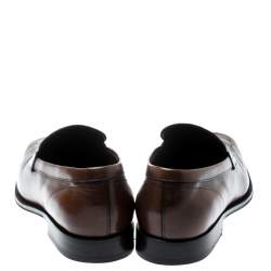 Pre Owned Tod's Brown Leather Penny Loafers Size 42