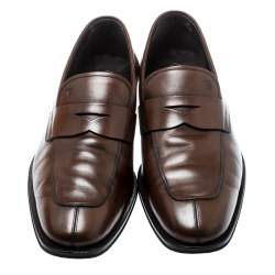 Pre Owned Tod's Brown Leather Penny Loafers Size 42