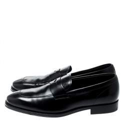 مملوكة مسبقًا حذاء لوفرز تودز بيني جلد أسود مقاس 40