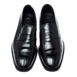 مملوكة مسبقًا حذاء لوفرز تودز بيني جلد أسود مقاس 40