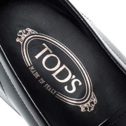 مملوكة مسبقًا حذاء لوفرز تودز بيني جلد أسود مقاس 40