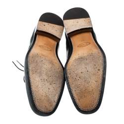 Pre Owned Tod's Black Brogue Leather Lace Up Oxford Size 44