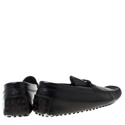 مملوكة مسبقًا Tod's Black Leather Gommino Loafers Size 44
