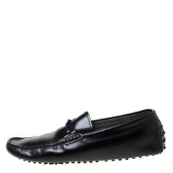 مملوكة مسبقًا Tod's Black Leather Gommino Loafers Size 44