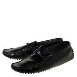 مملوكة مسبقًا Tod's Black Leather Gommino Loafers Size 44